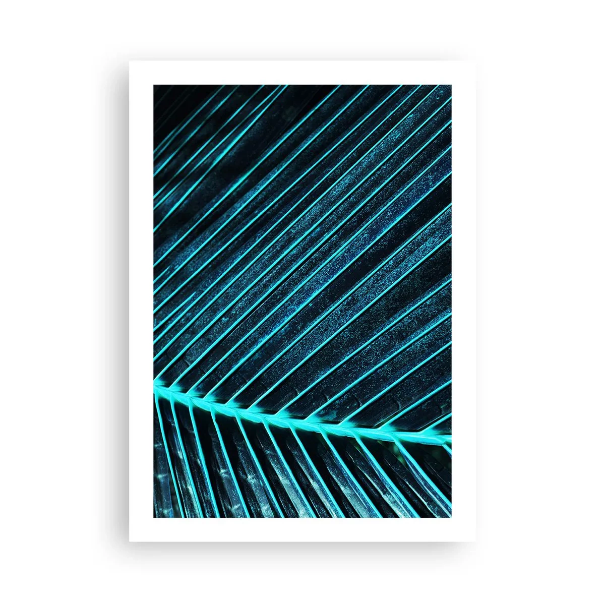 Poster - Abstrakte Blattstruktur in Neonfarben - 50x70cm - Grüne Textur - Moderne Wanddekoration für Wohnzimmer und Schlafzimmer ARTTOR