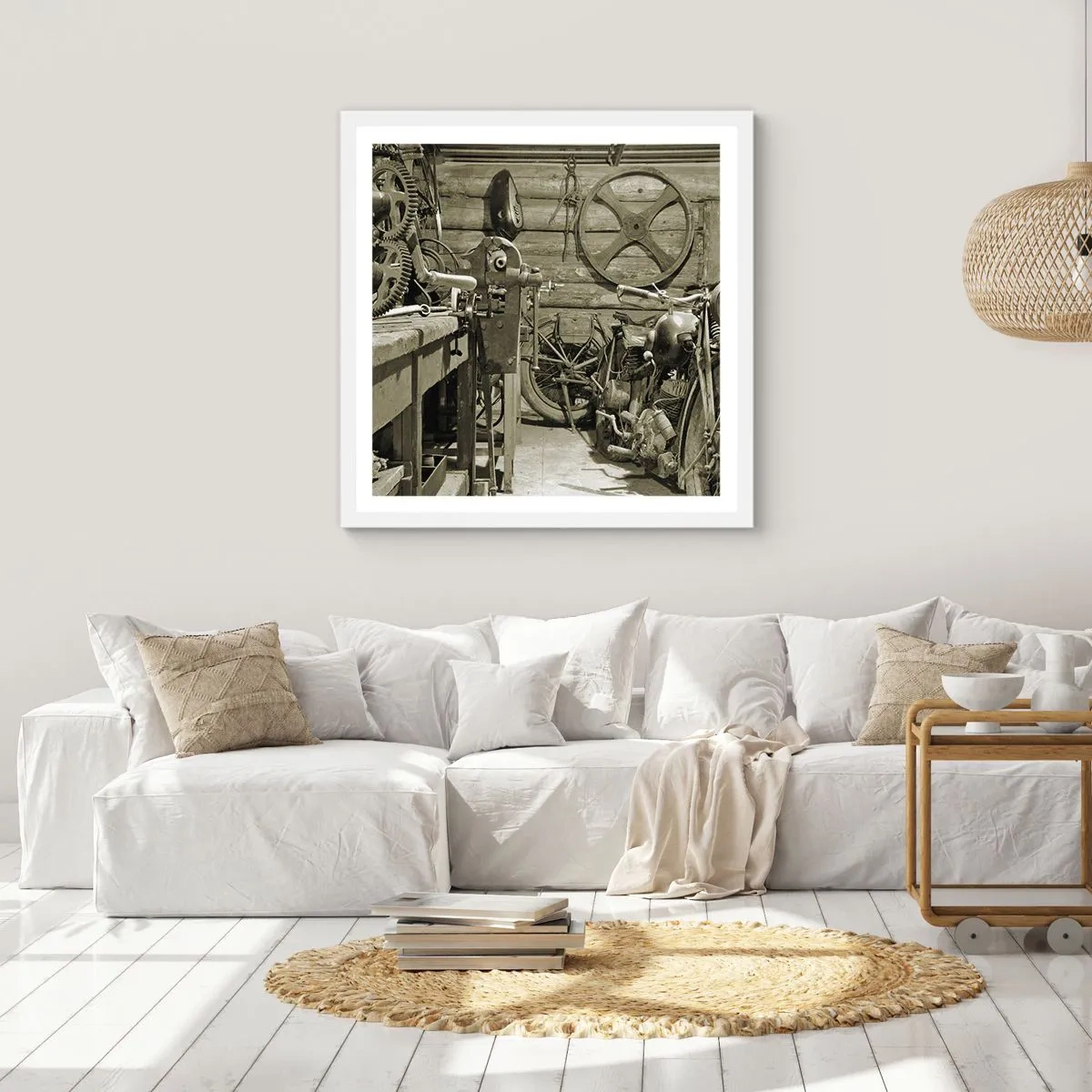 Poster in einem weißen Rahmen - Im Schuppen von Onkel Władek - 30x30 cm