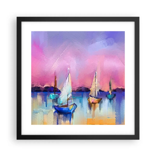 Poster in einem schwarzem Rahmen - Richtung: breites Wasser - 40x40 cm