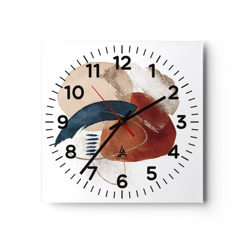 Wanduhr - Glasuhr - Ovale Komposition - 30x30 cm