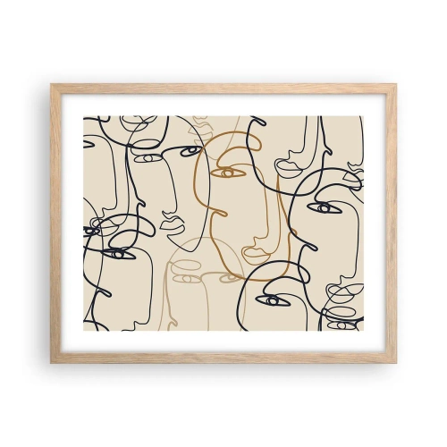 Poster in einem Rahmen aus heller Eiche - Das Porträt wird multipliziert - 50x40 cm