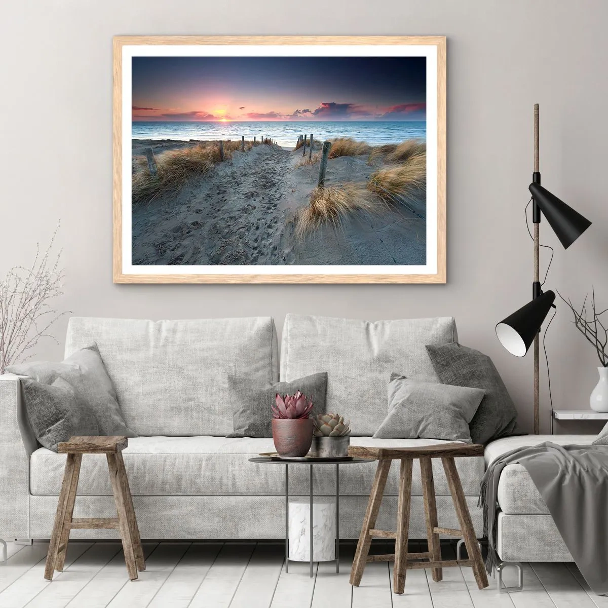 Poster in einem Rahmen aus heller Eiche - Du hast einen Regenbogen aus strahlendem Licht verschüttet ... - 100x70 cm