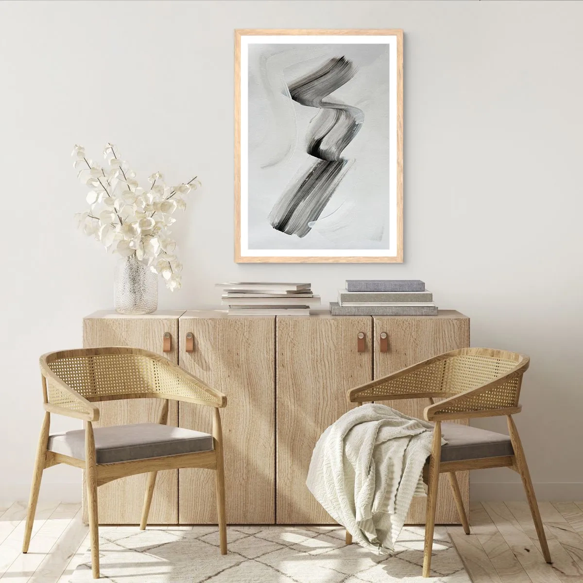 Poster in einem Rahmen aus heller Eiche - Lässig zum Spaß - 70x100 cm