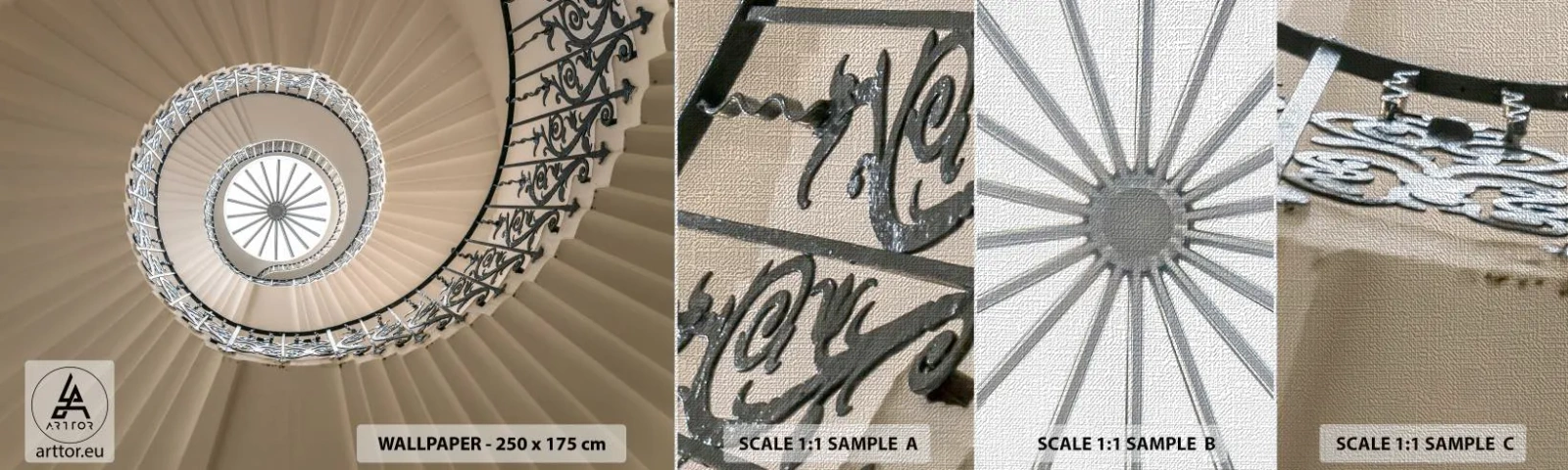 Fototapeten Muster Premium Canvas - Im Inneren der Muschel - Treppe, Lockig, Ornament - 100x30 cm