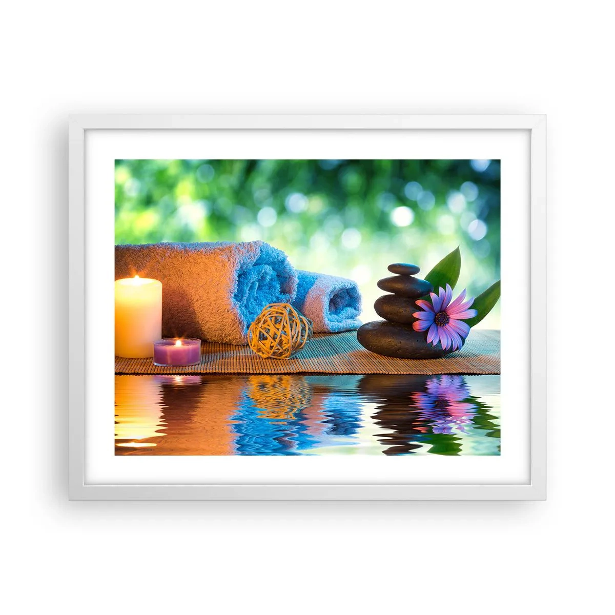 Poster in einem weißen Rahmen - Zeit für den Körper - 50x40 cm