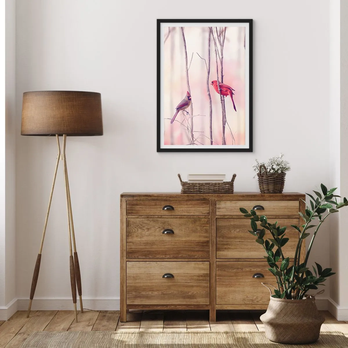 Poster in einem schwarzem Rahmen - Geschichte vom rosa Wald - 40x50 cm