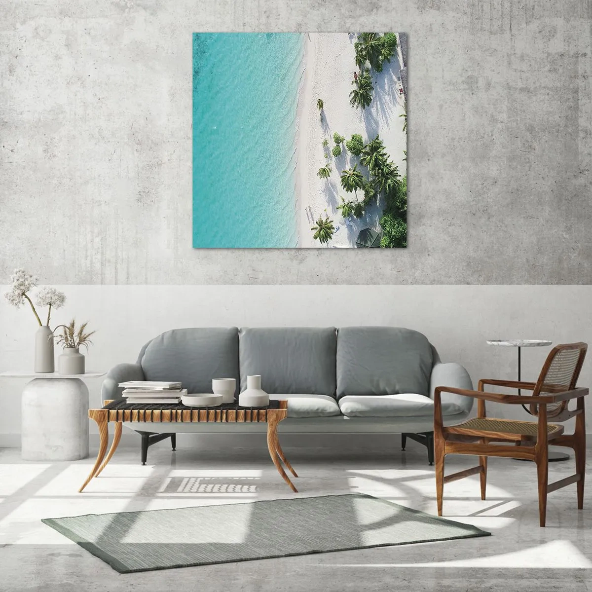 Glasbild - Bild auf glas - Urlaub im Paradies - 70x70 cm