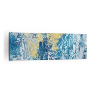 Bild auf Leinwand - Leinwandbild - Abstraktion in Blau- und Gelbtönen - 160x50cm - Abstraktion voller Wetter - Moderne Wanddekoration für Wohnzimmer und Schlafzimmer ARTTOR