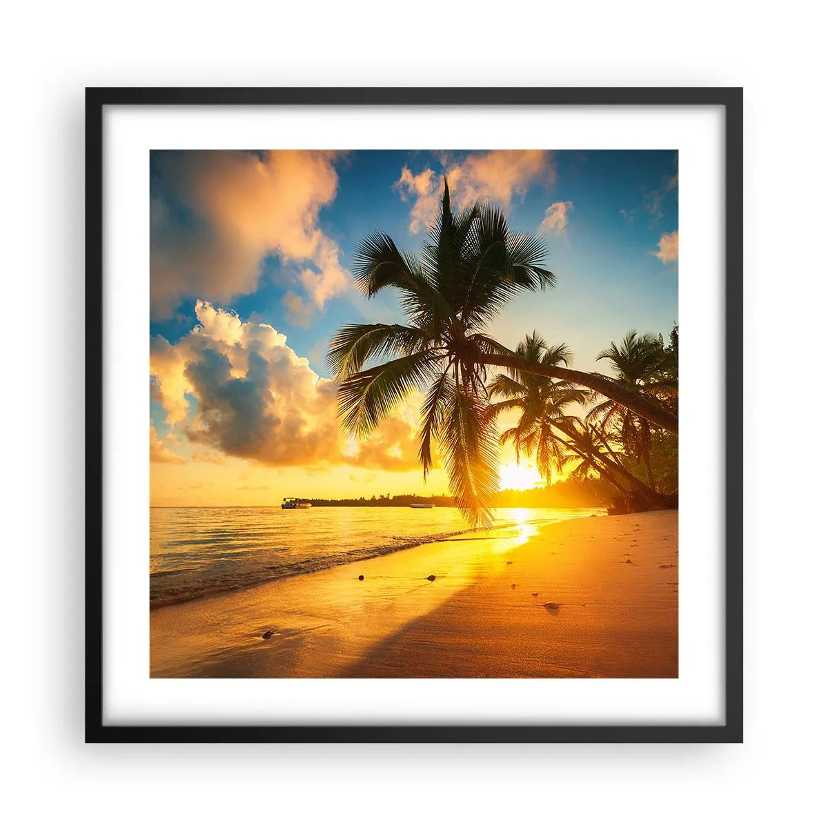 Poster in einem schwarzem Rahmen - Karibischer Traum - 50x50 cm
