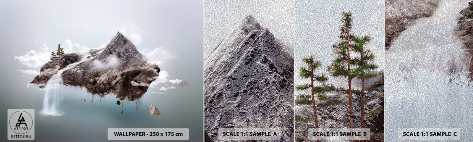 Fototapeten Muster Premium Sand - Mit dem Auge eines Surrealisten - Abstraktion, Fantasie, Insel - 100x30 cm