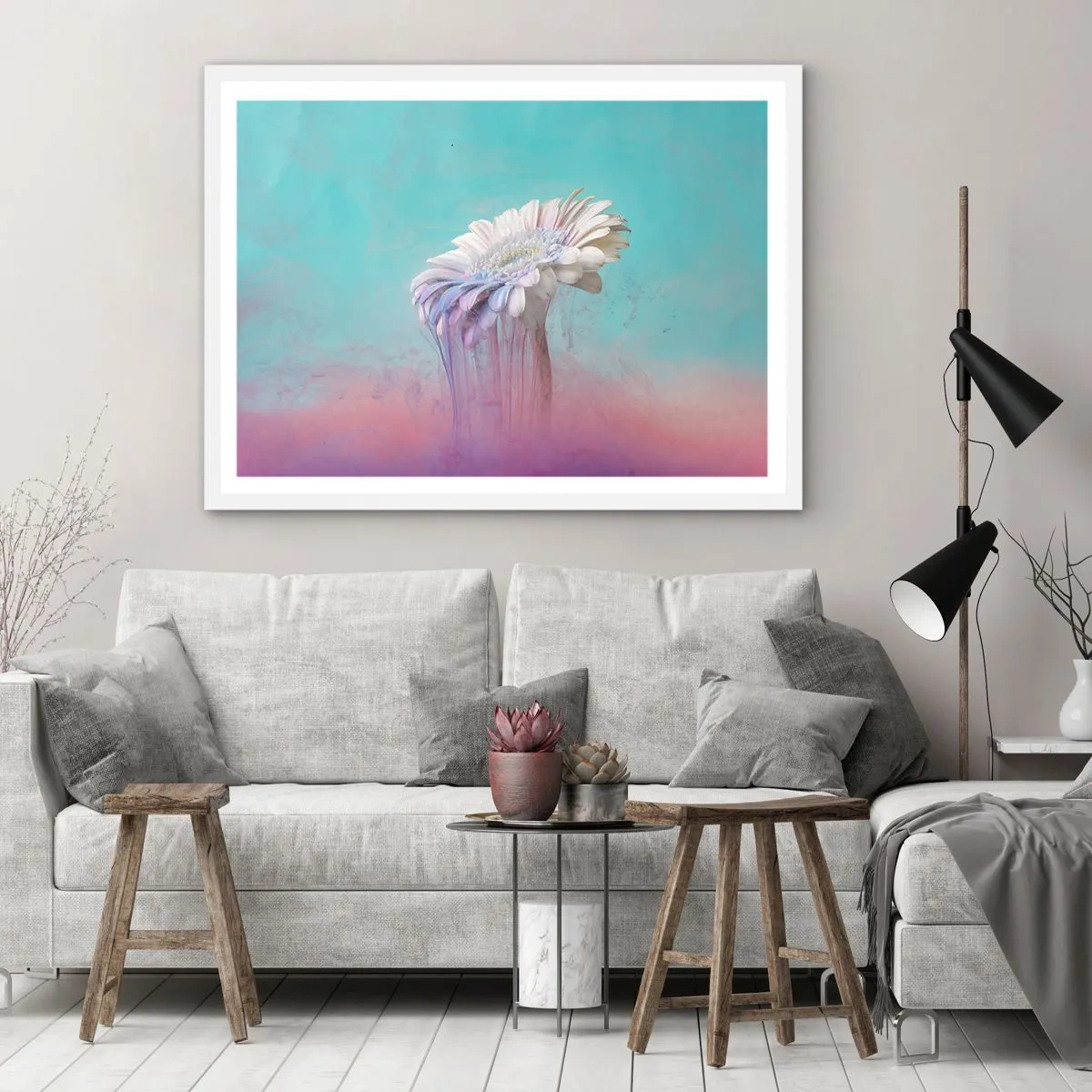 Poster in einem weißen Rahmen - Blumenunterwelt - 40x30 cm