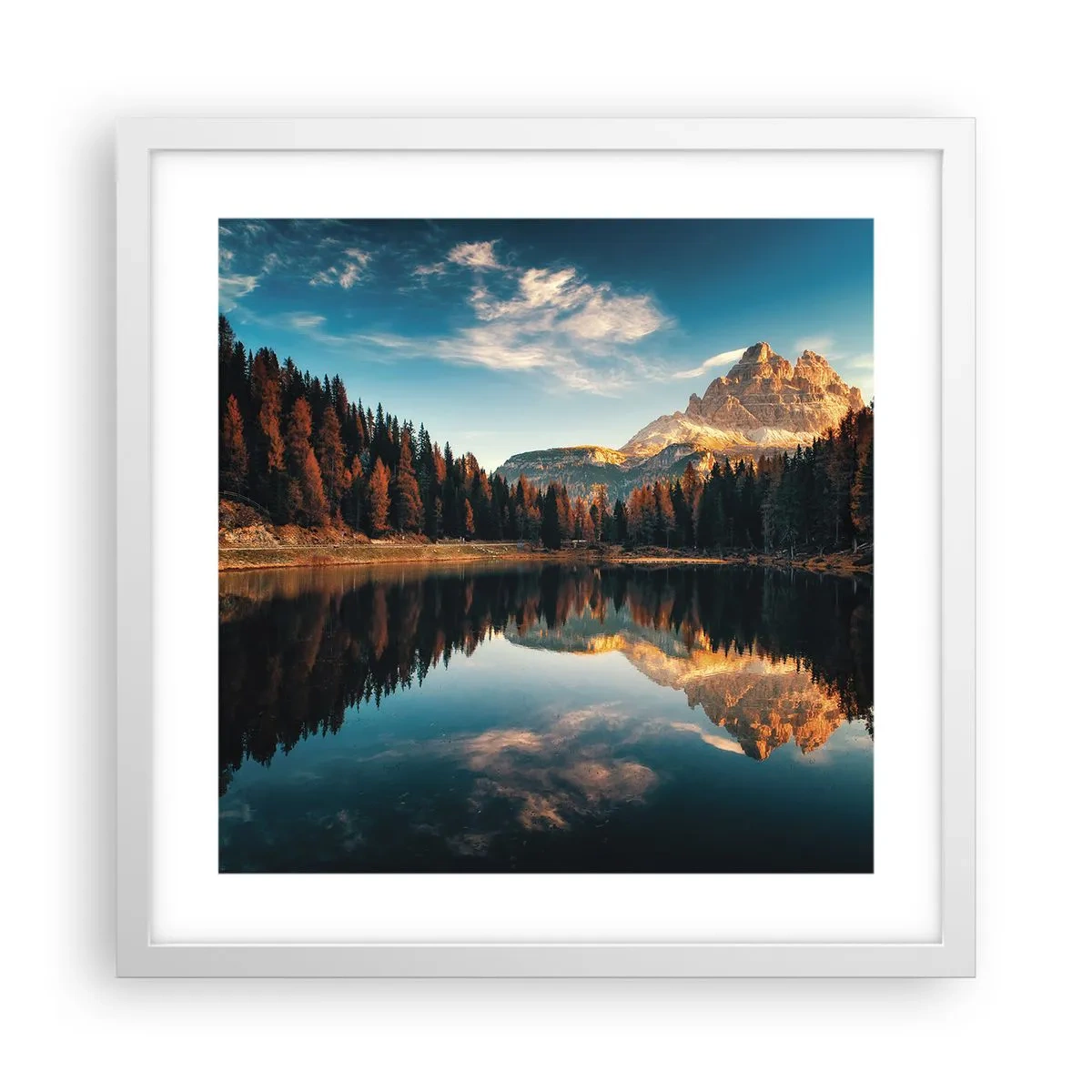 Poster in einem weißen Rahmen - Doppelte Landschaft - 40x40 cm