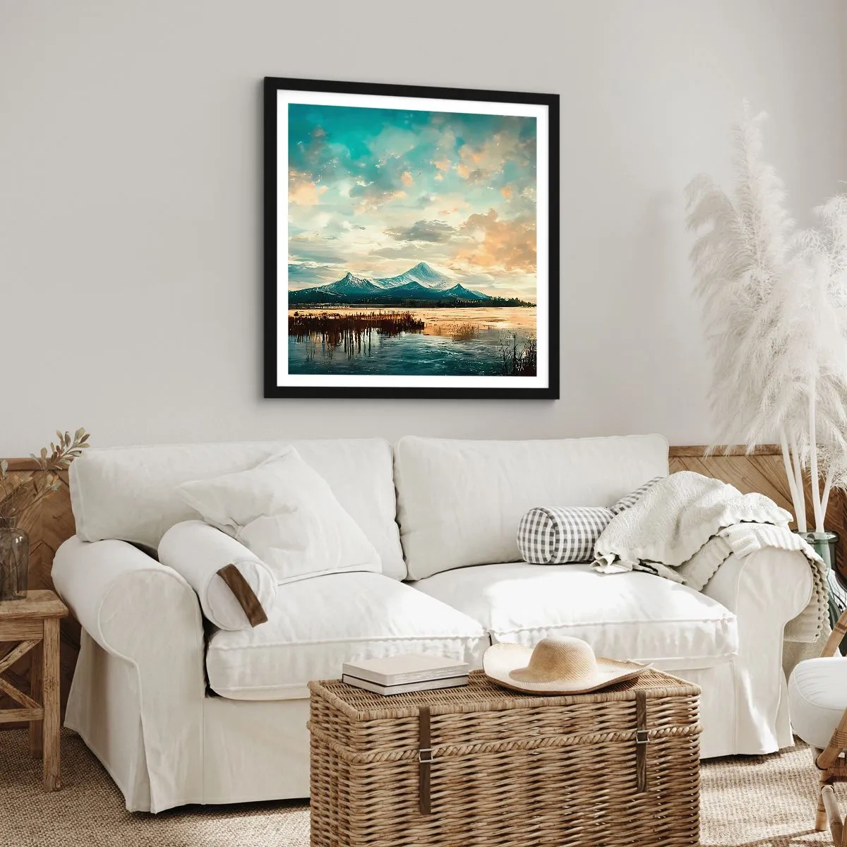 Poster in einem schwarzem Rahmen - Unter dem Schutz des Himmels - 60x60 cm