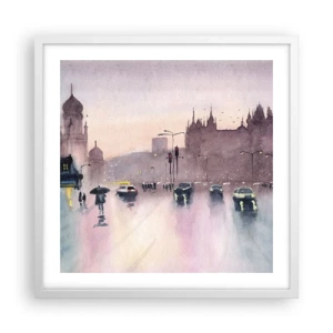 Poster in einem weißen Rahmen - Im regnerischen Dunst - 50x50 cm