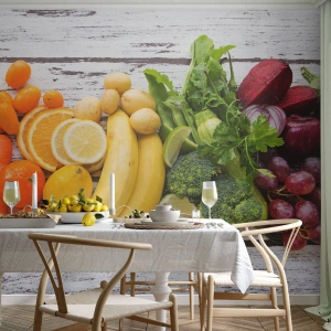 Fototapete Premium Canvas - Es ist nicht genug? - Gastronomie, Obst, Gemüse - 250x175 cm
