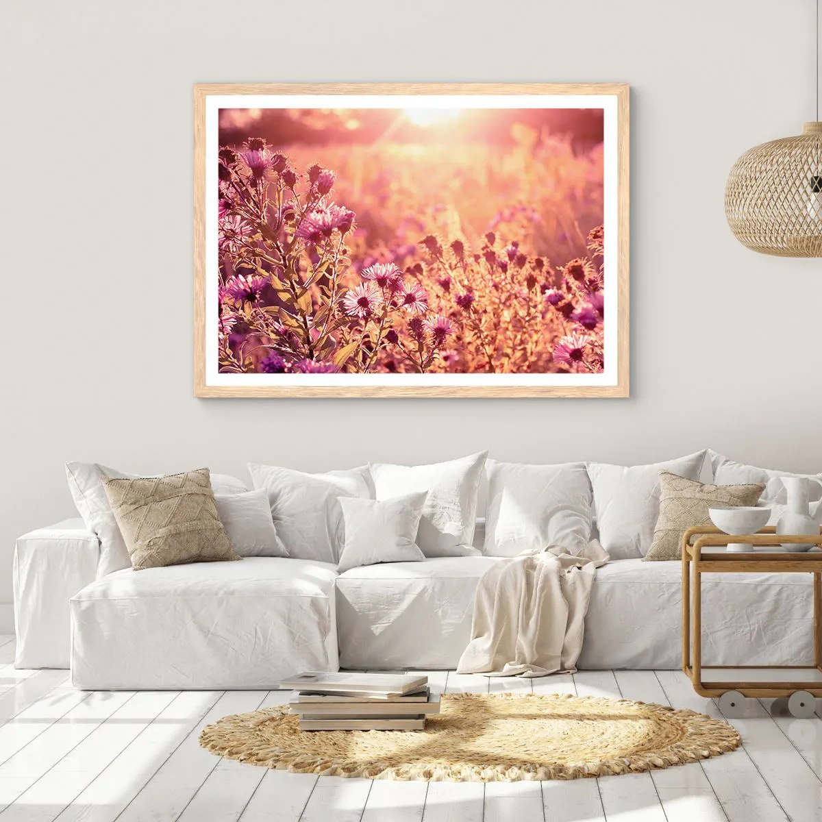 Poster in einem Rahmen aus heller Eiche - Bevor der Sommer vorbei ist - 40x30 cm