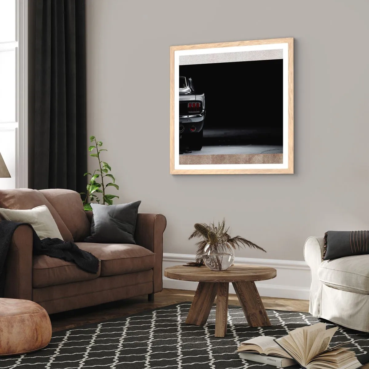 Poster in einem Rahmen aus heller Eiche - Charme des Klassikers - 50x50 cm