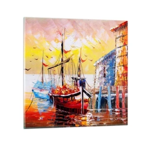 Glasbild - Bild auf glas - Glückliche Rückkehr - 50x50 cm