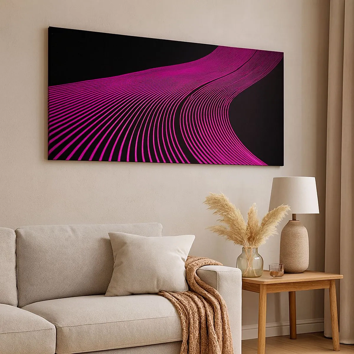 Bild auf Leinwand - Leinwandbild - Allee des Lichts - 100x40 cm