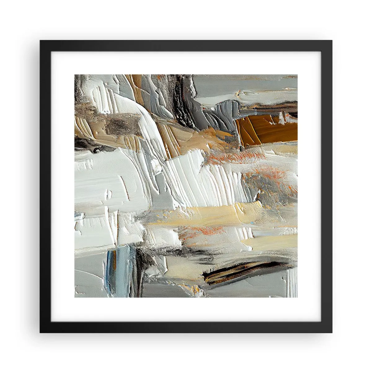 Poster in einem schwarzem Rahmen - Bunte Schichten - 40x40 cm