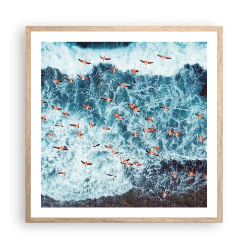 Poster in einem Rahmen aus heller Eiche - Die Küstenparade - 60x60 cm