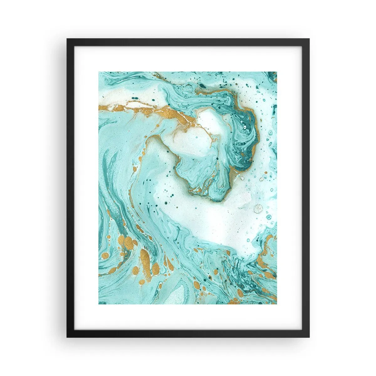 Poster in einem schwarzem Rahmen - Unter der großen Welle der Edo-Ära - 40x50 cm