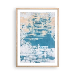 Poster in einem Rahmen aus heller Eiche - Durch einen Eiszapfen - 50x70 cm