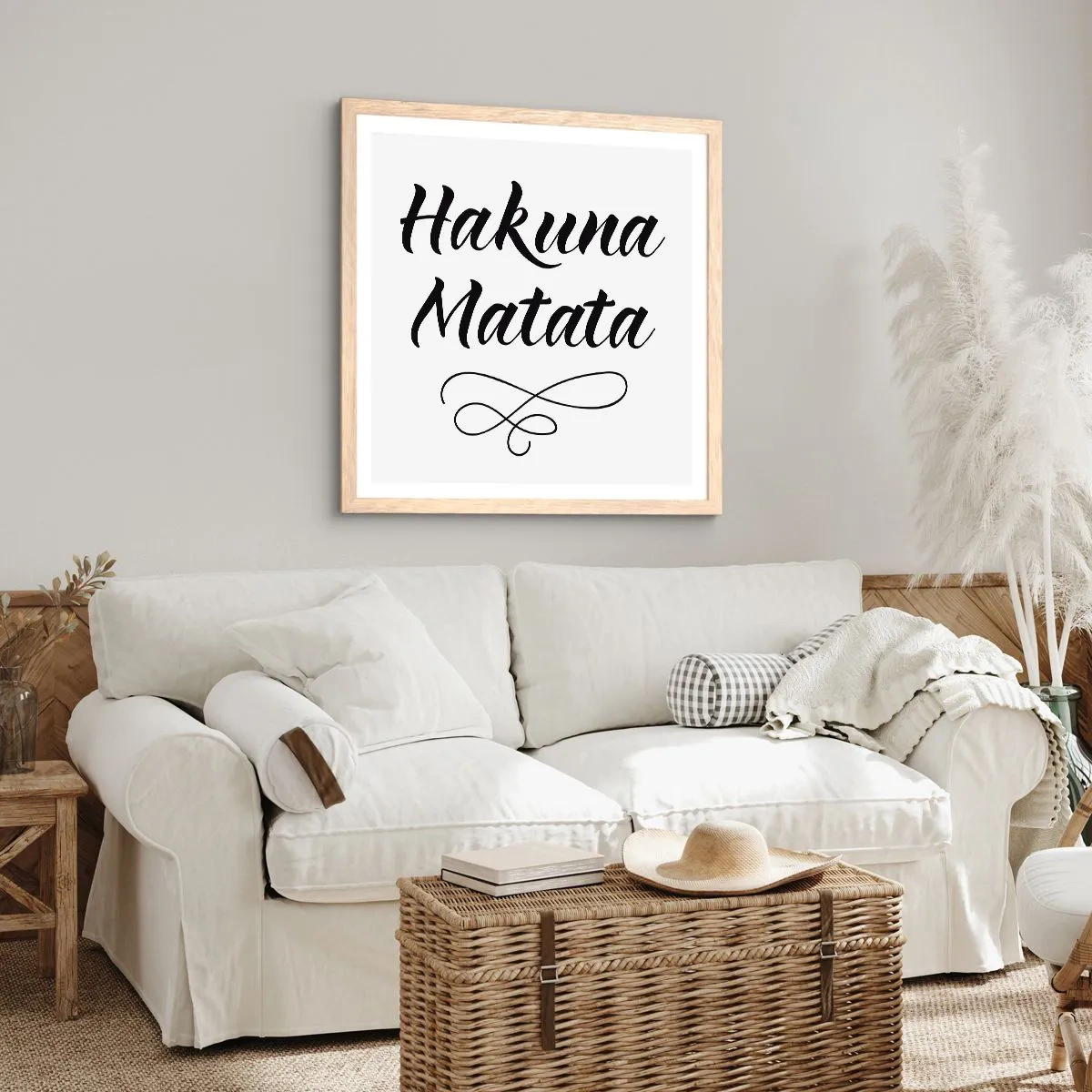 Poster in einem Rahmen aus heller Eiche - Bester Ratschlag - 60x60 cm