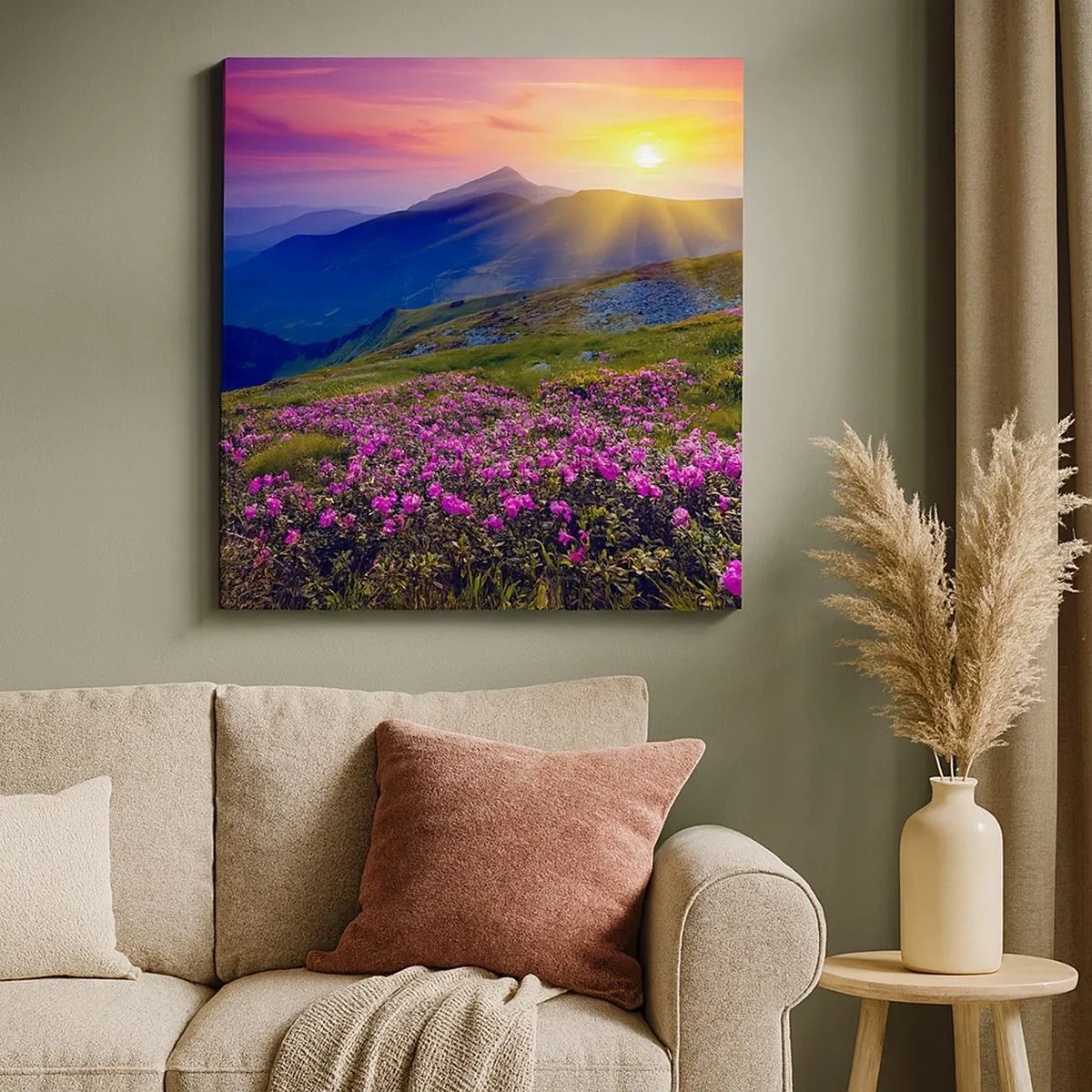 Bild auf Leinwand - Leinwandbild - … Und drumherum duftet es nach Latschenkiefer und dem Duft von Kräutern - 30x30 cm