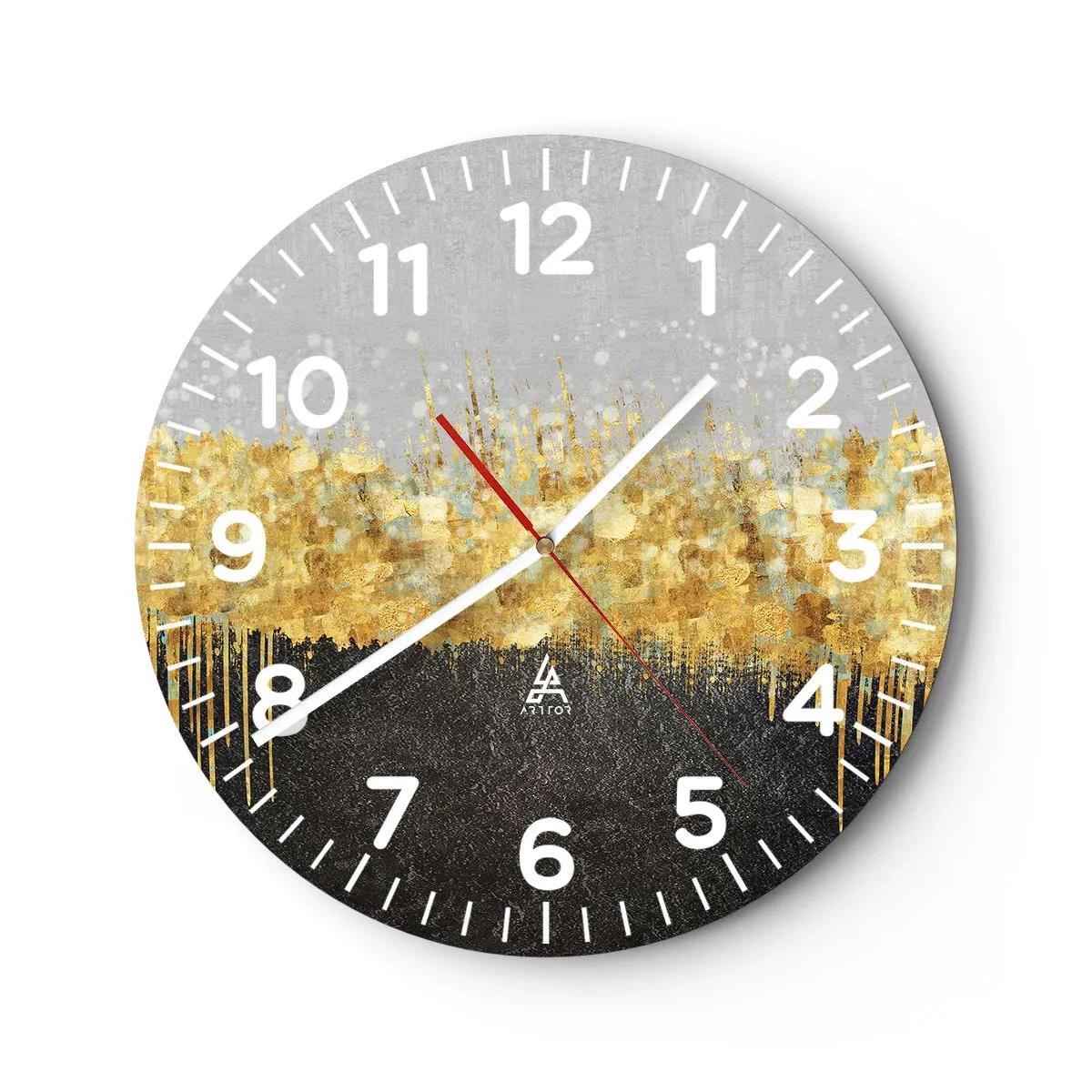 Wanduhr - Glasuhr - Nach innen und nach oben - 30x30 cm