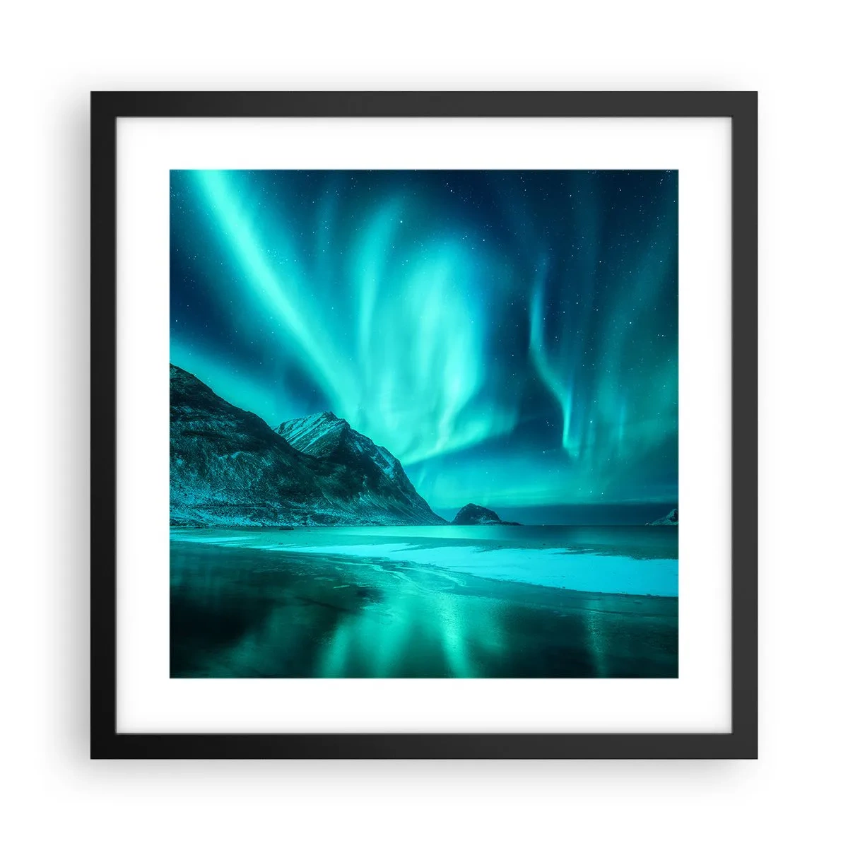 Poster in einem schwarzem Rahmen - Wunder des Nordens - 40x40 cm