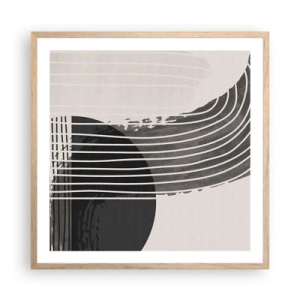 Poster in einem Rahmen aus heller Eiche - Hin und zurück - 60x60 cm