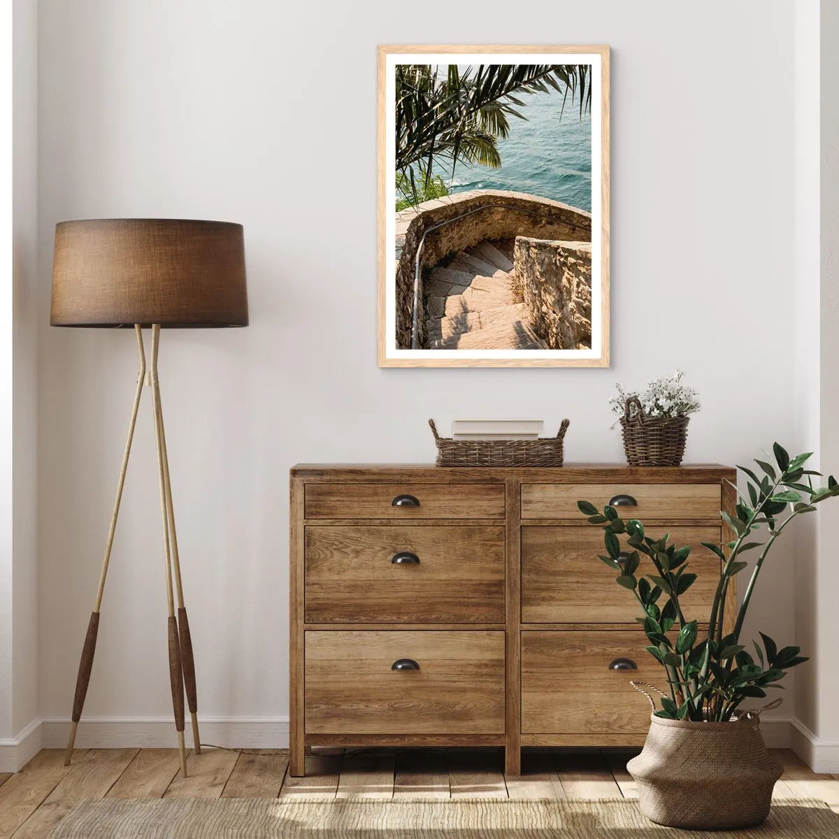 Poster in einem Rahmen aus heller Eiche - Unter der Sonne Italiens - 70x100 cm