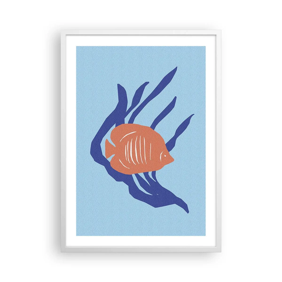 Poster in einem weißen Rahmen - Bewohnerin von Korallengewässern - 50x70 cm