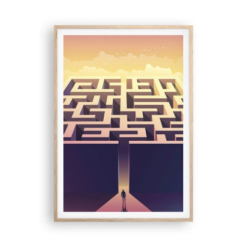 Poster in einem Rahmen aus heller Eiche - Entscheidungszeit - 70x100 cm