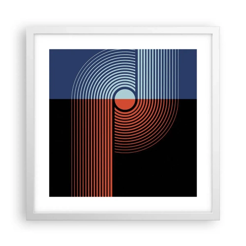 Poster in einem weißen Rahmen - In einer geometrischen Umarmung - 40x40 cm