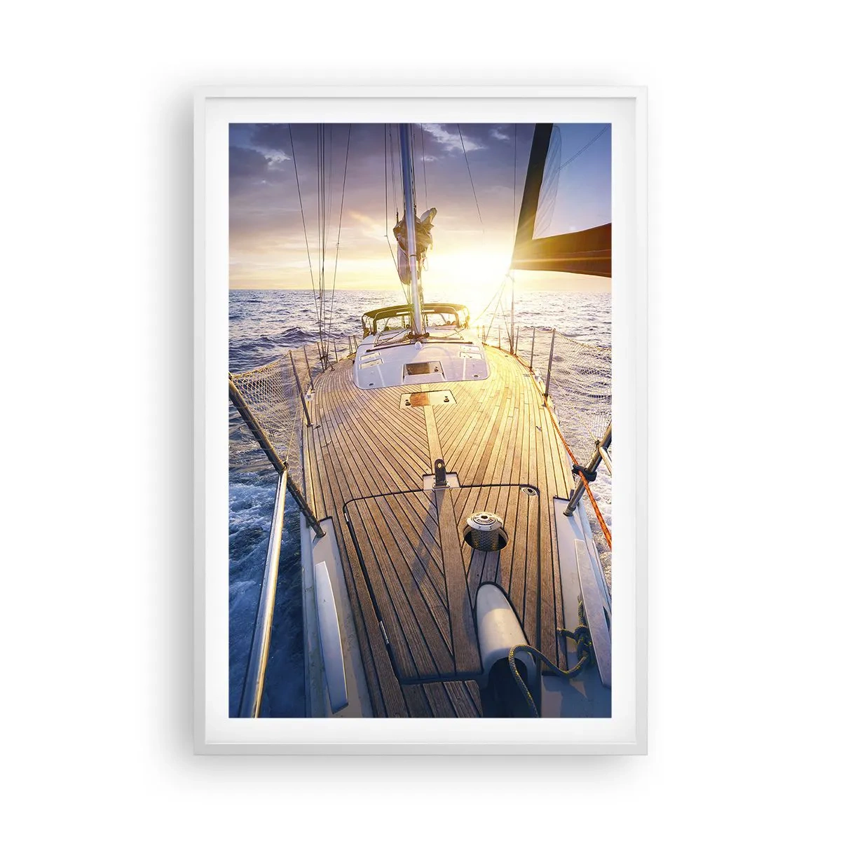 Poster in einem weißen Rahmen - Laufen unter den Wellen - 61x91 cm