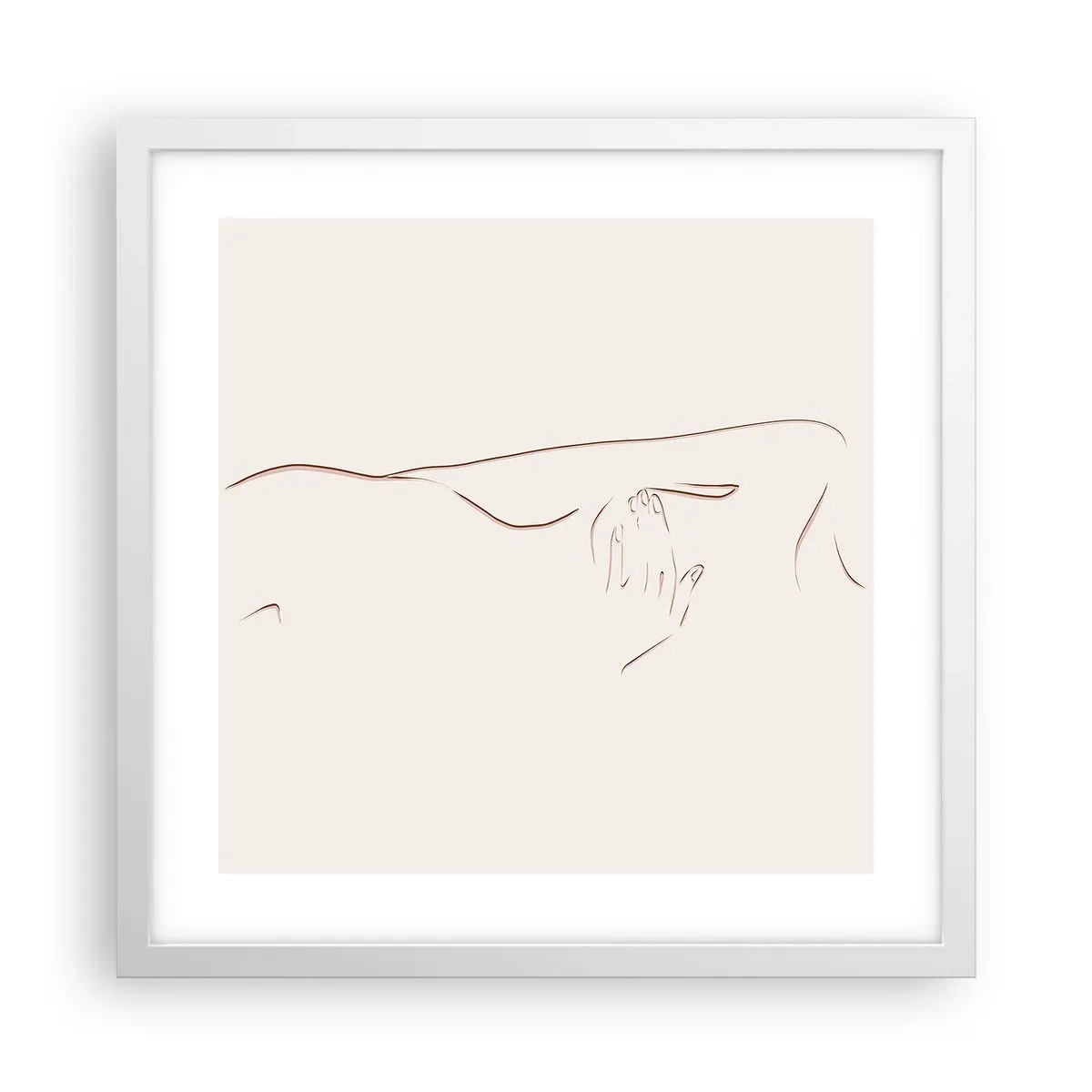 Poster in einem weißen Rahmen - Die Form des Verlangens - 40x40 cm