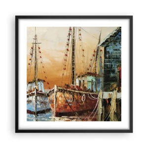 Poster in einem schwarzem Rahmen - Friedliche Rückkehr - 50x50 cm