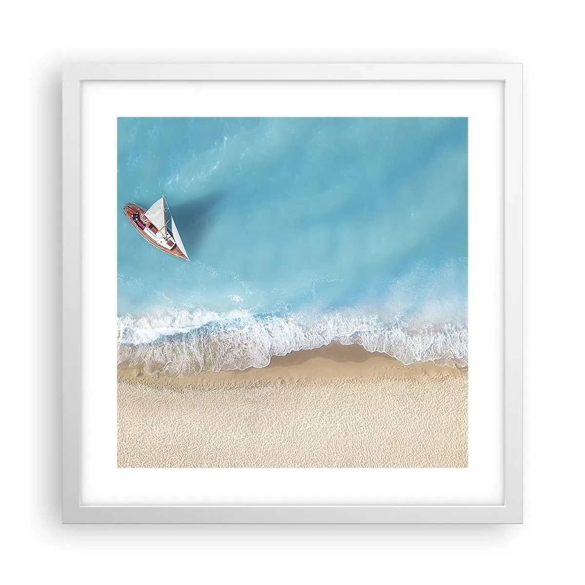 Poster in einem weißen Rahmen - An der Grenze von Blau und Gold - 40x40 cm