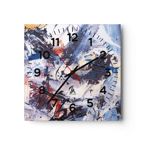 Wanduhr - Glasuhr - Verrückter Tanz der Abstraktion - 40x40 cm