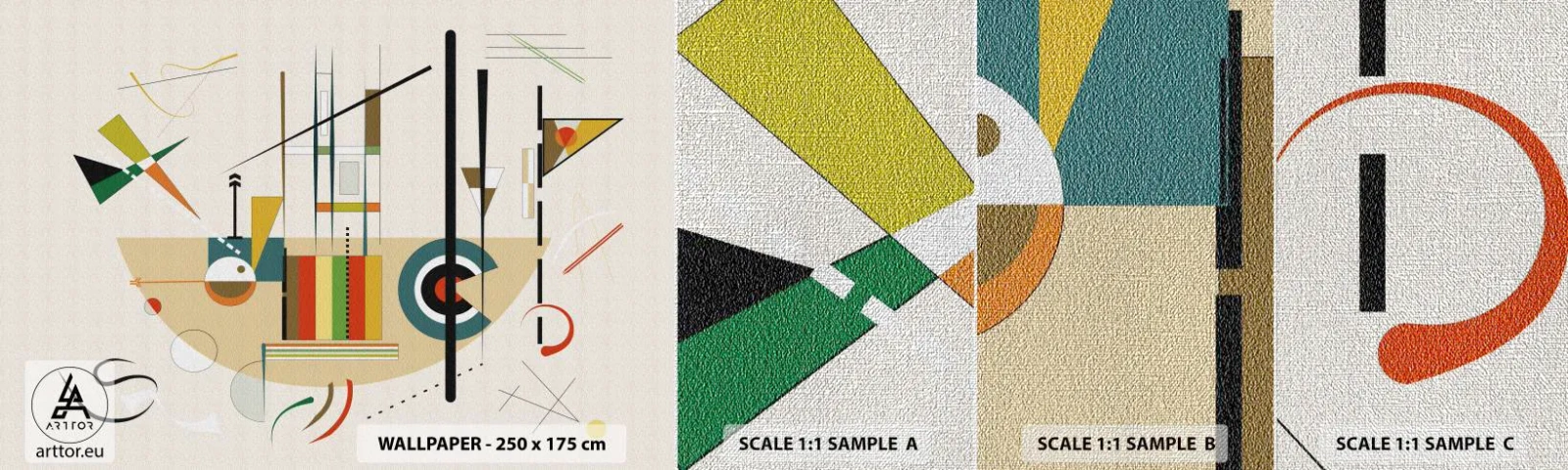 Fototapeten Muster Premium Canvas - Und die Welt lacht - Abstraktion, Stück, Formen - 100x30 cm