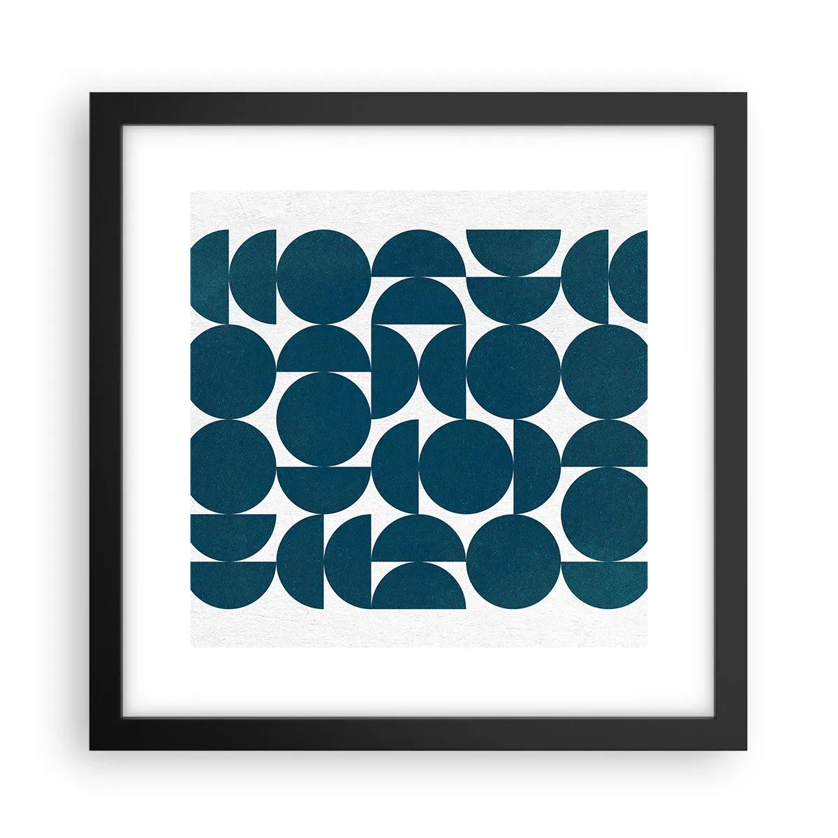 Poster in einem schwarzem Rahmen - Kreise und Halbkreise - 30x30 cm