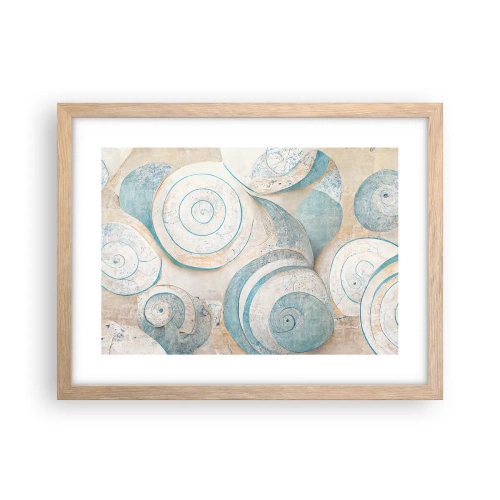 Poster in einem Rahmen aus heller Eiche - Was verbirgt sich in der Muschel? - 40x30 cm