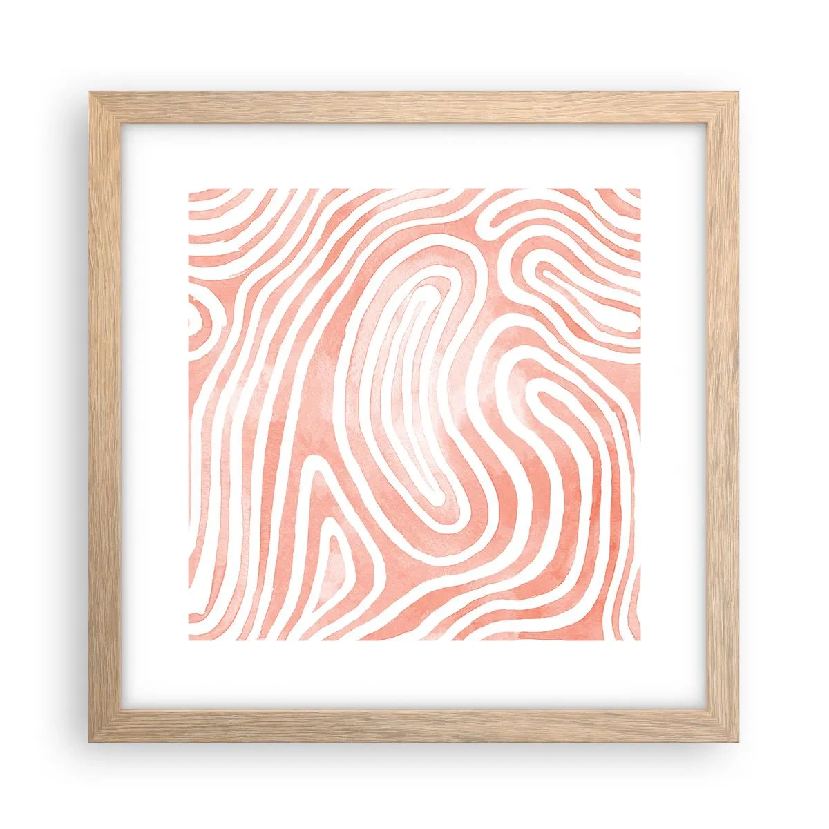 Poster in einem Rahmen aus heller Eiche - Im Korallenlabyrinth - 30x30 cm