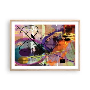 Poster in einem Rahmen aus heller Eiche - Du kannst geradeaus oder umhergehen - 70x50 cm