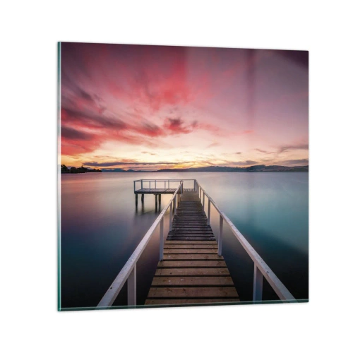 Glasbild - Bild auf glas - Die sanfte Flamme des Abends - 60x60 cm