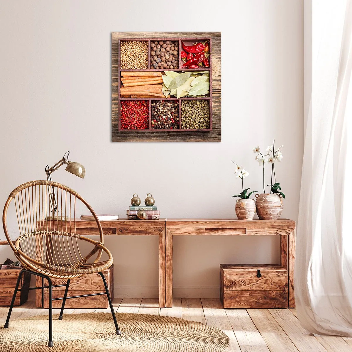 Bild auf Leinwand - Leinwandbild - Ordnung der Formen, Bouquet von Aromen - 50x50 cm