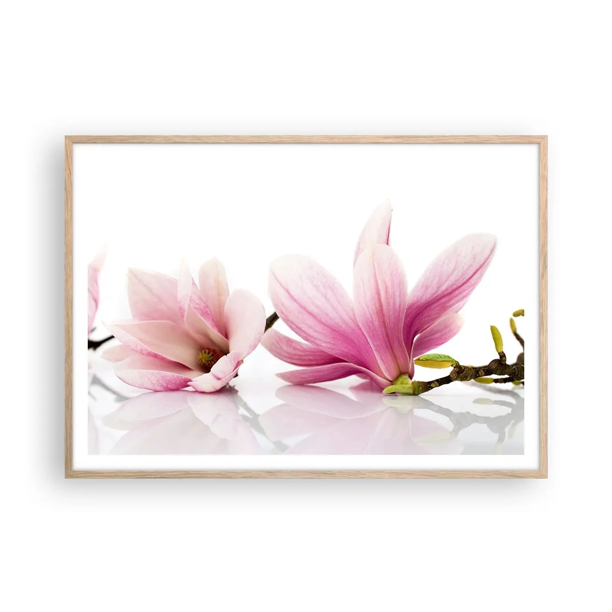 Poster in einem Rahmen aus heller Eiche - Zart wie ein Frühlingswind - 100x70 cm