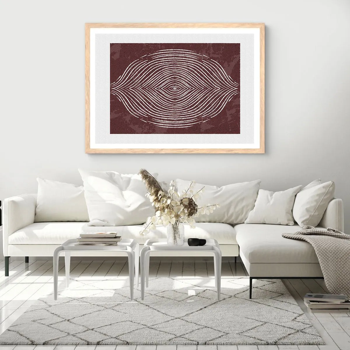 Poster in einem Rahmen aus heller Eiche - Der Raum spricht - 50x40 cm